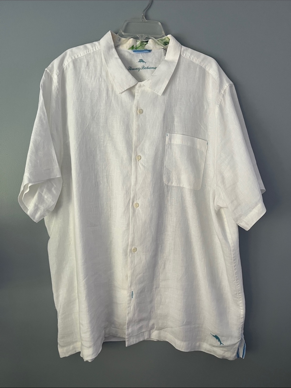 Tommy Bahama White Short-Sleeve Linen Camp Shirt
